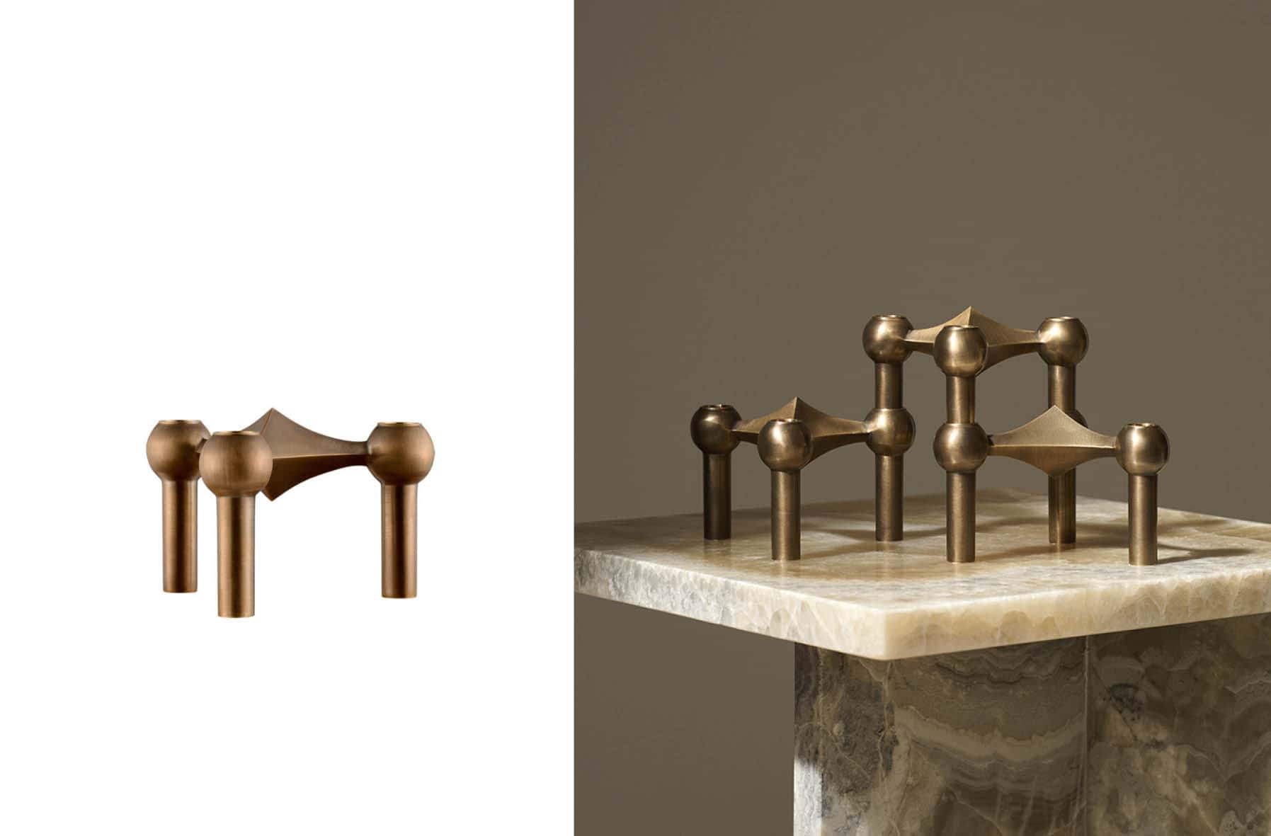 Bougeoir 'Stoff' Laiton bronzé</br>à l'unité ou Pack de 3 – Image 3
