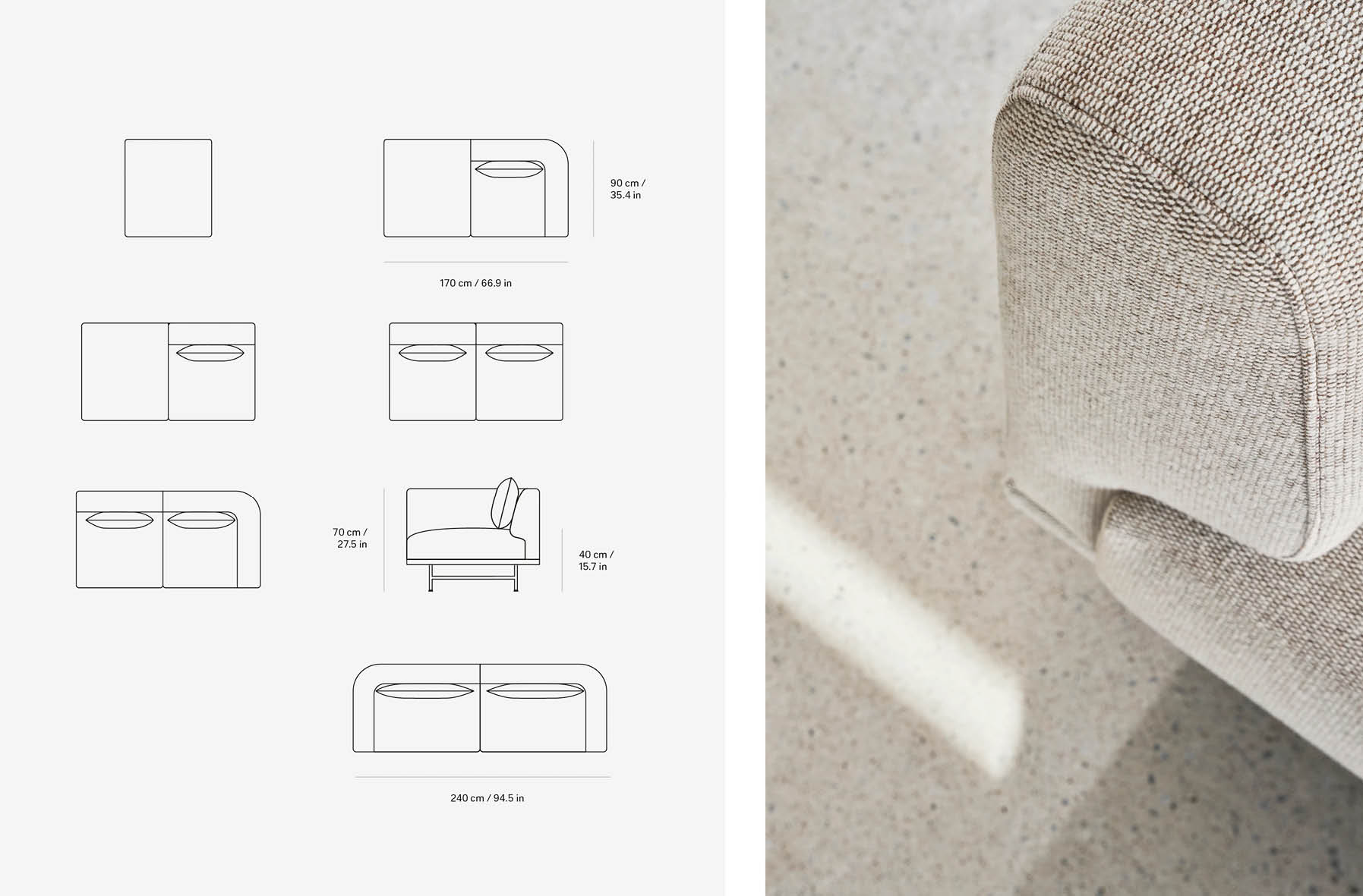 Canapé modulable 'Chimney' <br />Marque: Vipp. Plusieurs choix – Image 3