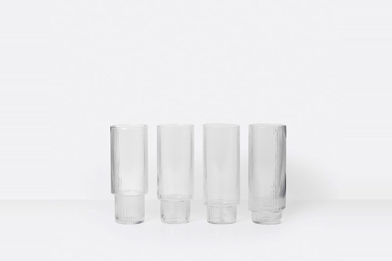 4 Verres 'Long Drink'</br>Marque: 'Ferm Living' 2 Teintes – Image 2