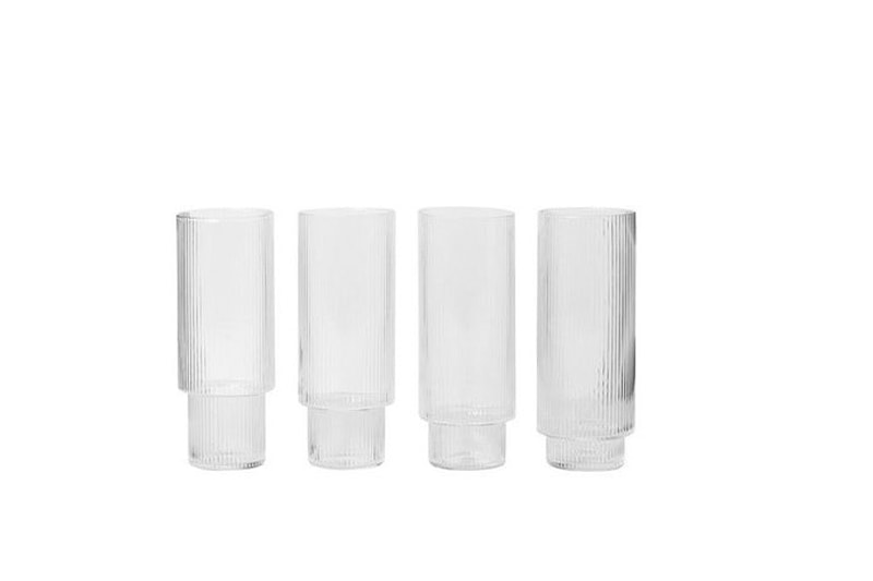 4 Verres 'Long Drink'</br>Marque: 'Ferm Living' 2 Teintes – Image 3