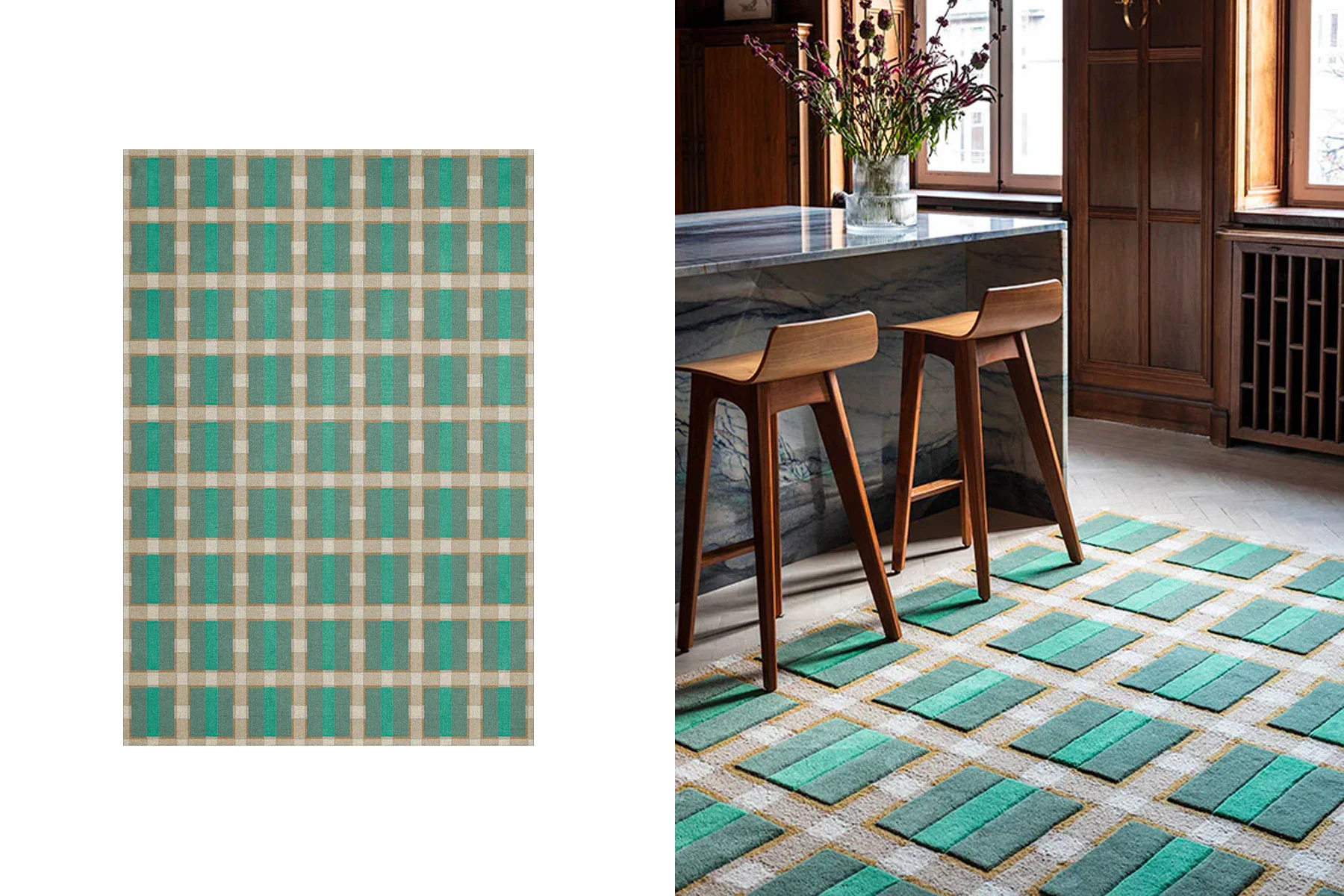 Tapis en Laine 'Evelina Kroon'</br>'Layered'. Plusieurs Tailles au Choix